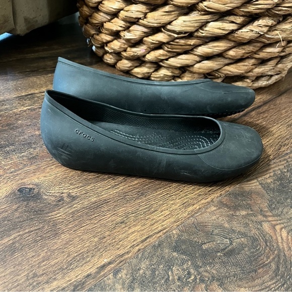 CROCS At Work Iconic Comfort Ballet Flats Black Women's 8 Nurse - Picture 1 of 4